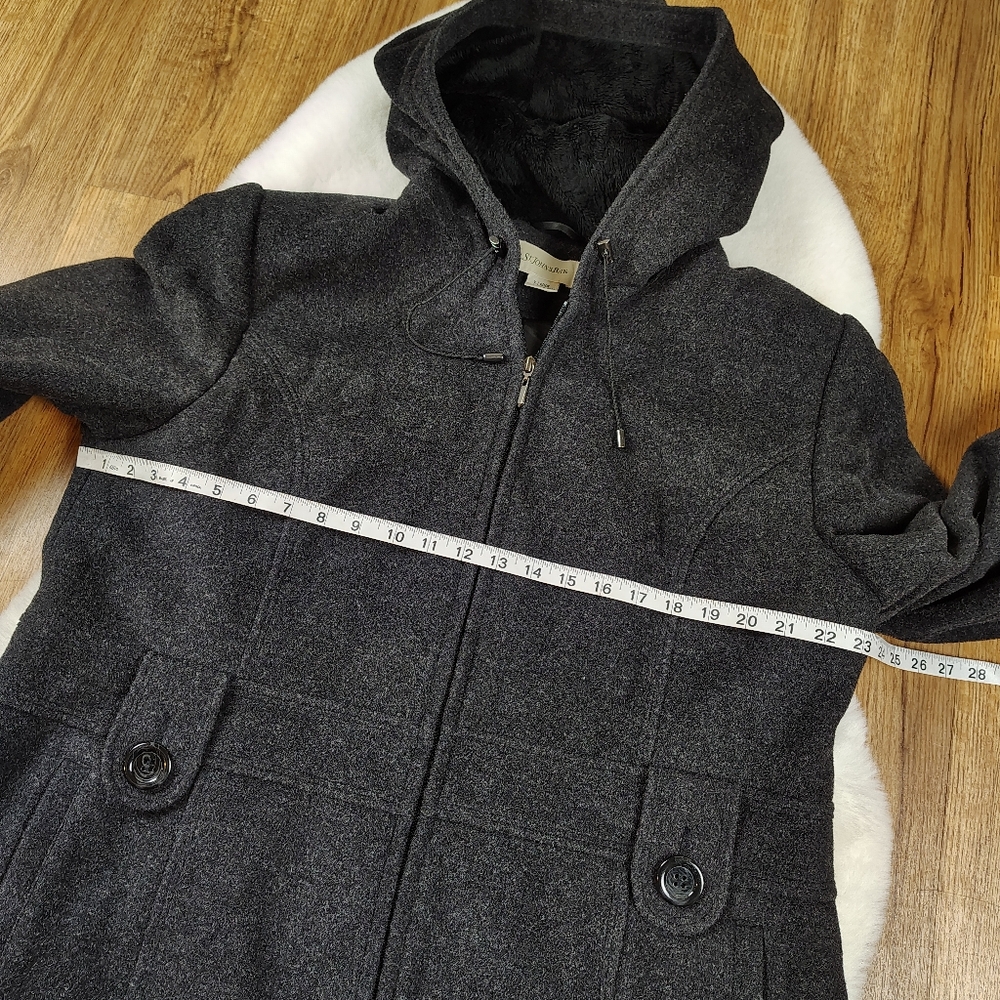 St John’s Bay Wool Cashmere Blend Zip Up Coat - Picture 7 of 12